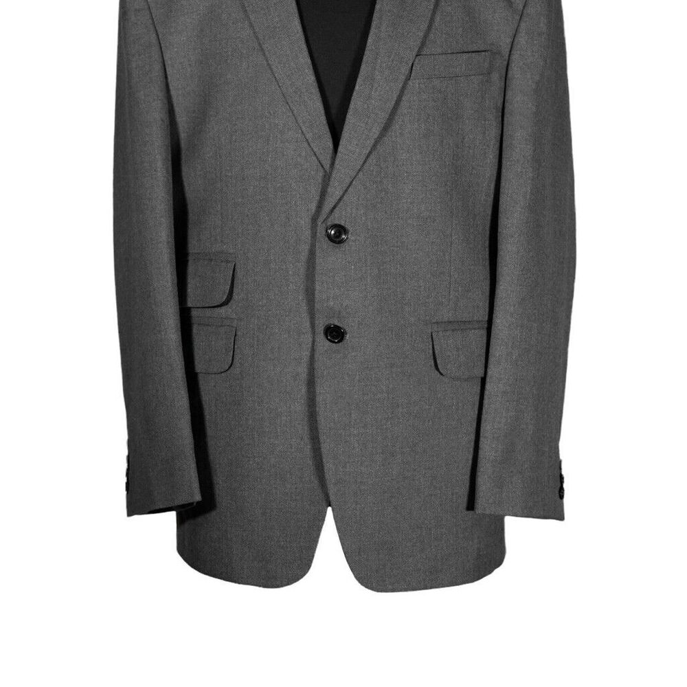 Mens Blazer Gray 100% Wool Lined Business Casual Jacket Wedding Sport Coat 42R - Picture 5 of 7